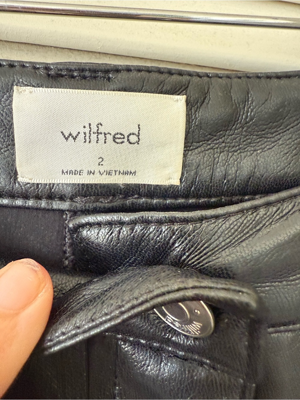Wilfred Black Straight-Leg Faux Leather Jeans - Picture 4 of 8